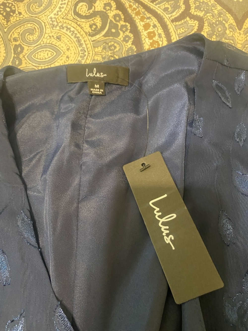 Lulu's Navy Floral Wrap Maxi Dress - Picture 4 of 7